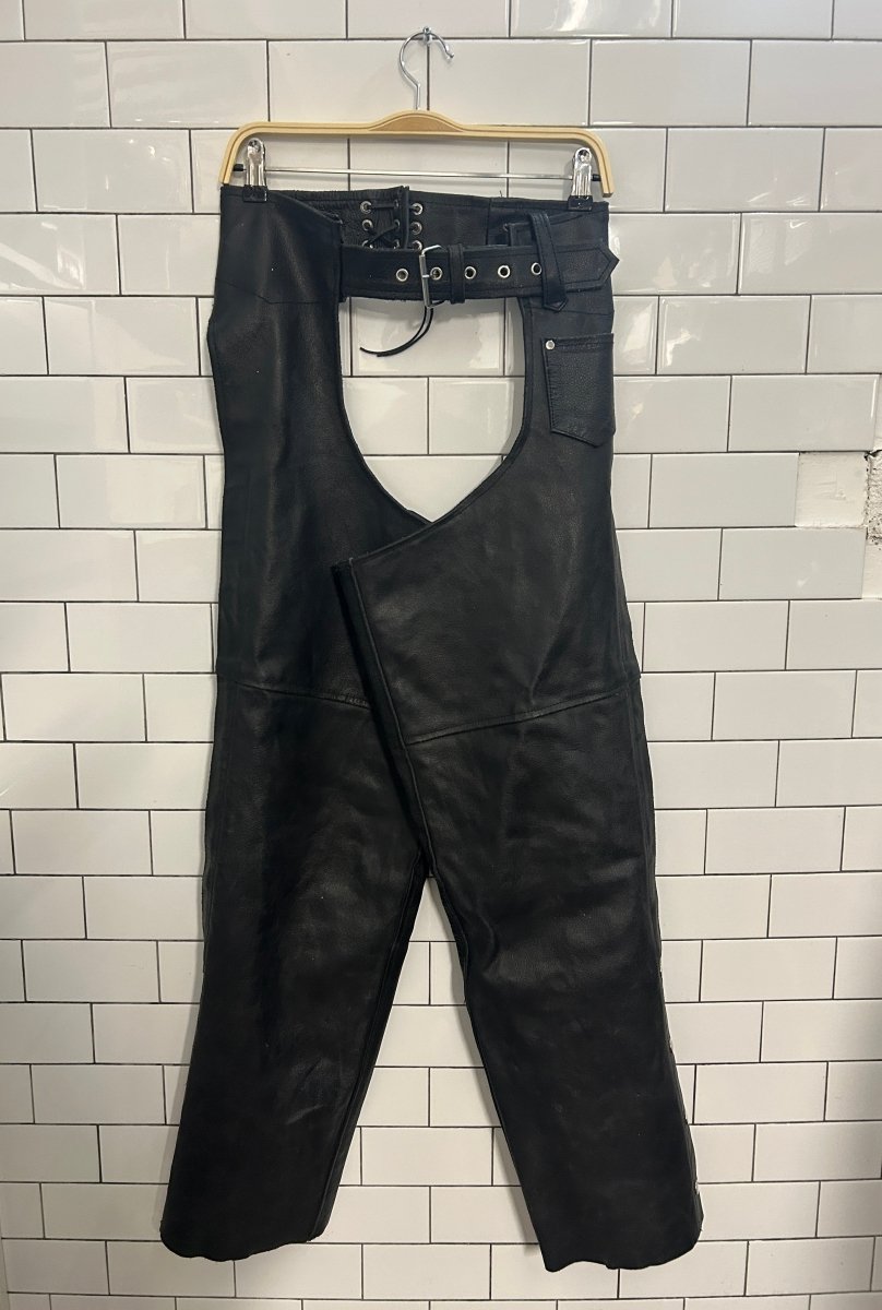 vintage 90s genuine leather chaps - good market thrift store