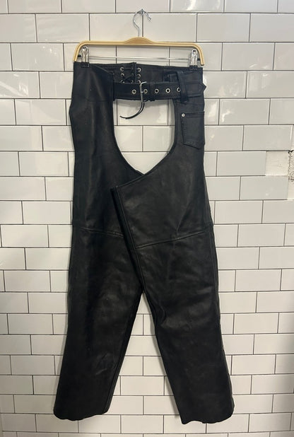 vintage 90s genuine leather chaps - good market thrift store