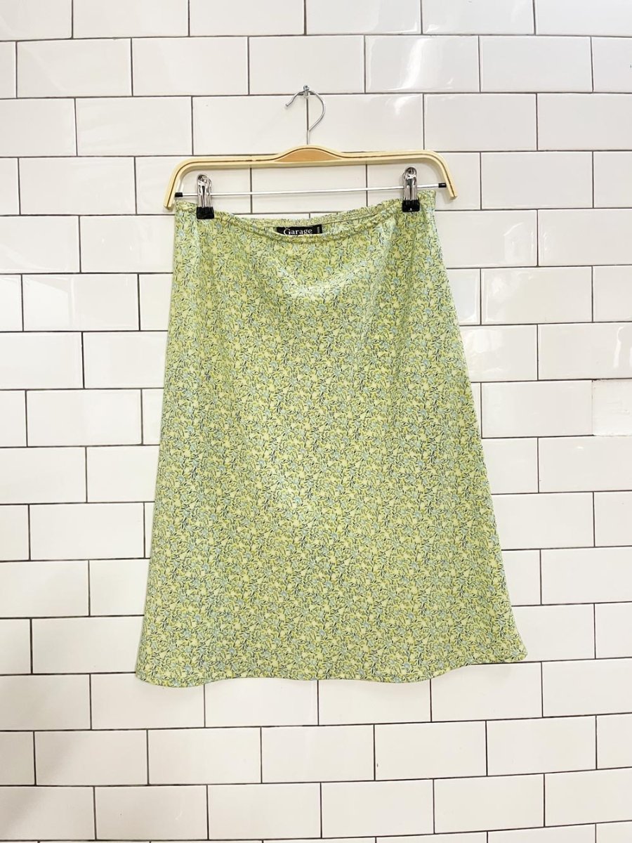 y2k garage micro floral knee - length skirt - good market thrift store