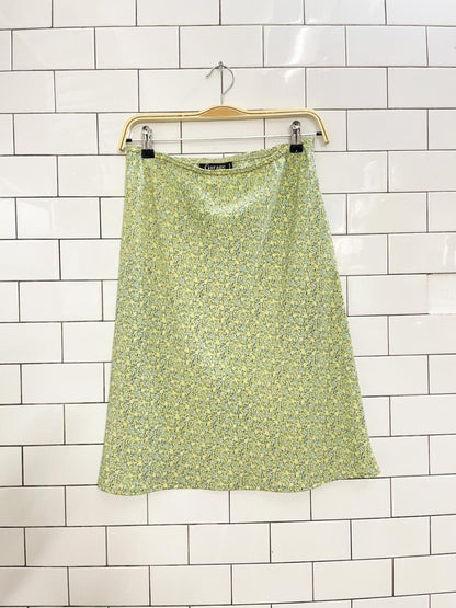 y2k garage micro floral knee - length skirt - good market thrift store