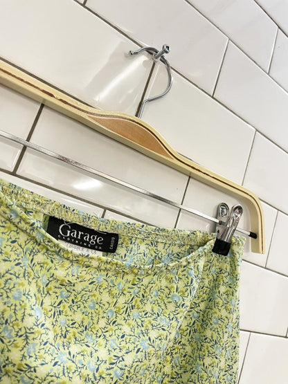 y2k garage micro floral knee - length skirt - good market thrift store