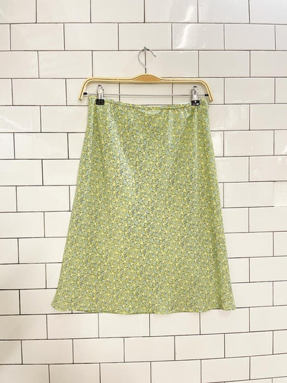 y2k garage micro floral knee - length skirt - good market thrift store