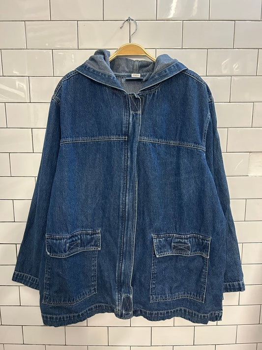 vintage 00s blassport hooded denim jacket - good market thrift store
