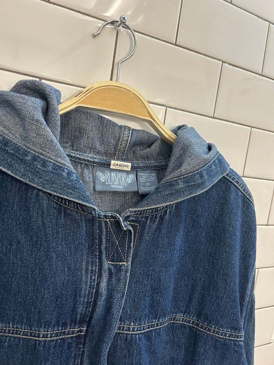 vintage 00s blassport hooded denim jacket - good market thrift store