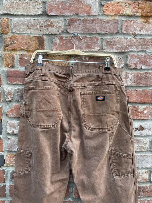 dickie's brown twill carpenter pants