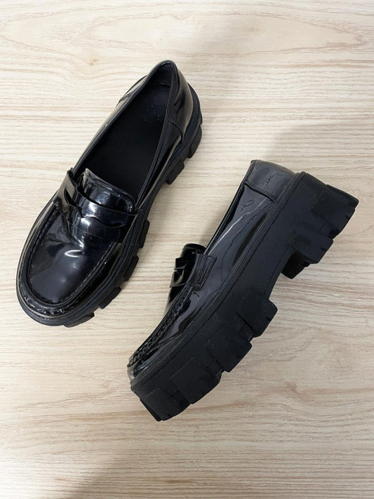 halston heritage donna patent chunky sole platform penny loafer - good market thrift store