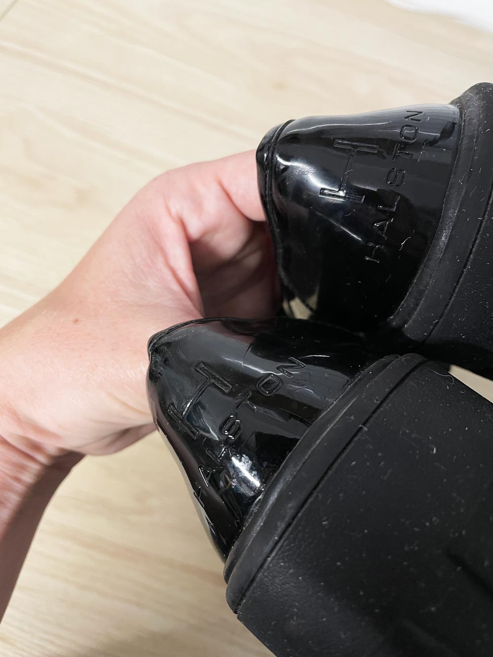 halston heritage donna patent chunky sole platform penny loafer - good market thrift store