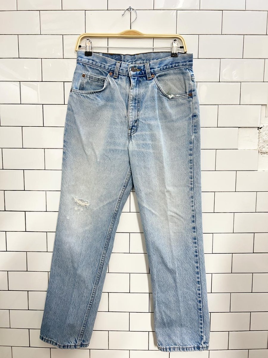 vintage 90s levis white tab distressed straight jeans - good market thrift store