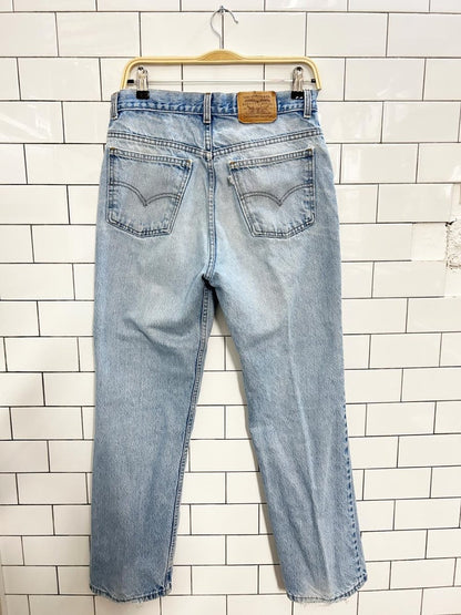 vintage 90s levis white tab distressed straight jeans - good market thrift store