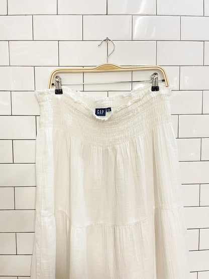 gap gauze cotton prairie tiered midi skirt - good market thrift store