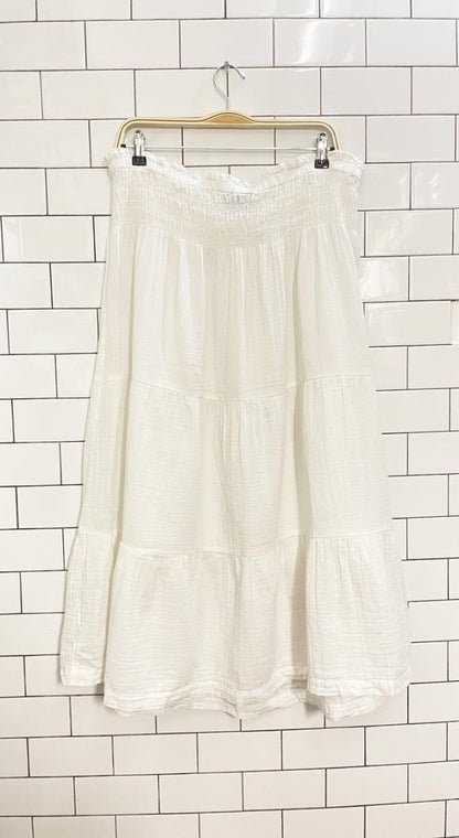 gap gauze cotton prairie tiered midi skirt - good market thrift store