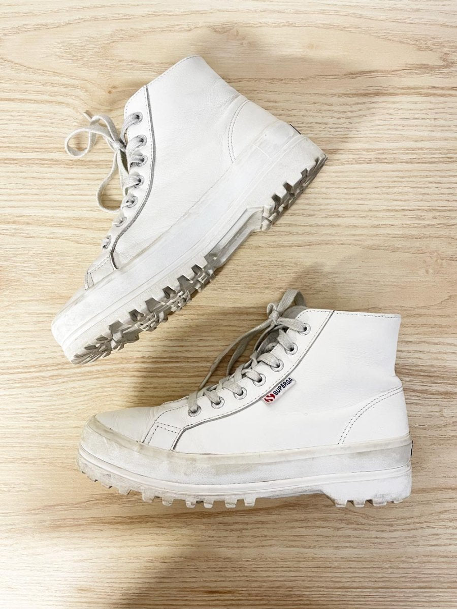 superga alpina leather high top hiker sneakers - good market thrift store