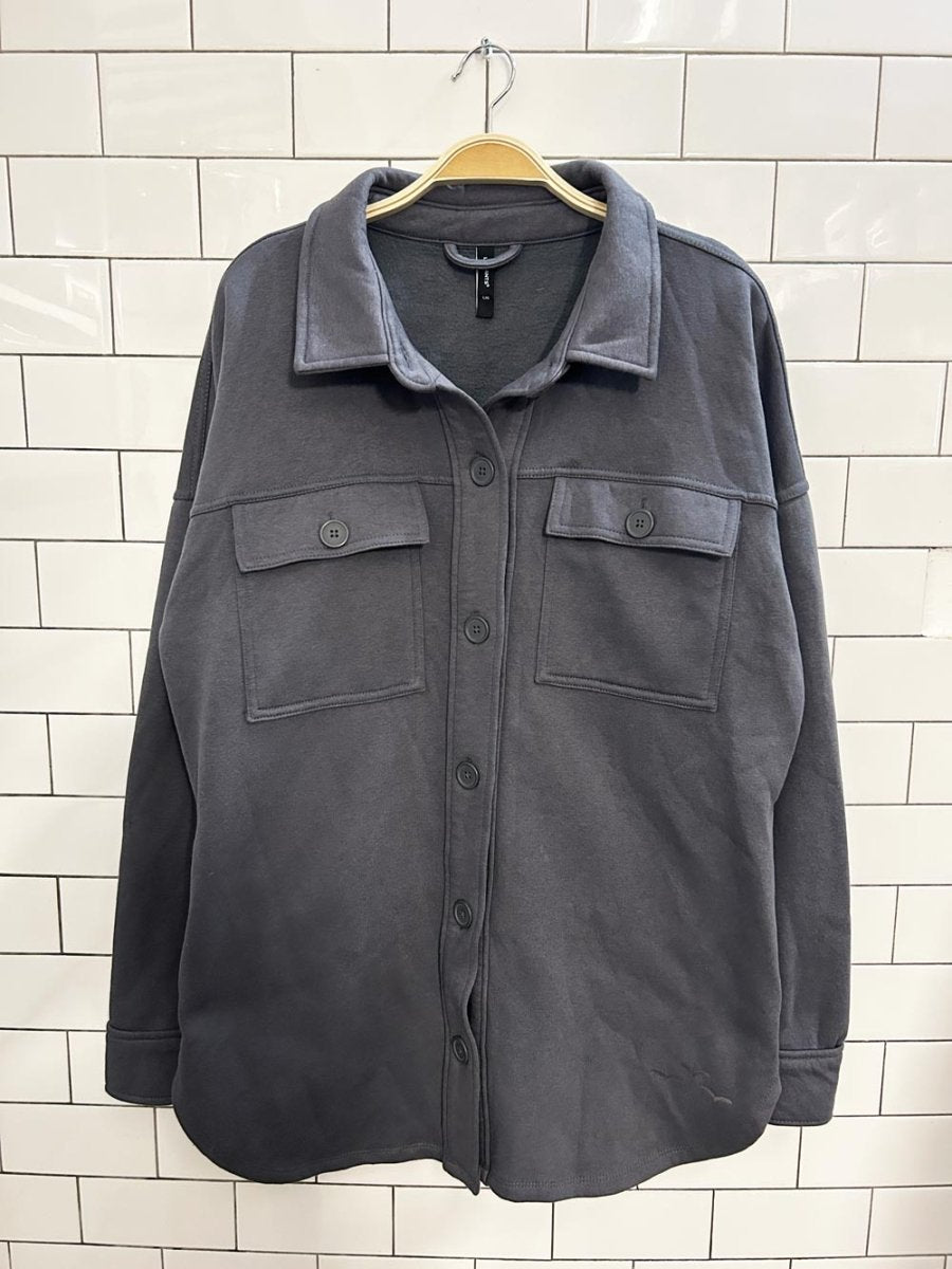 lazypants cozy fleece shirt jacket - good market thrift store