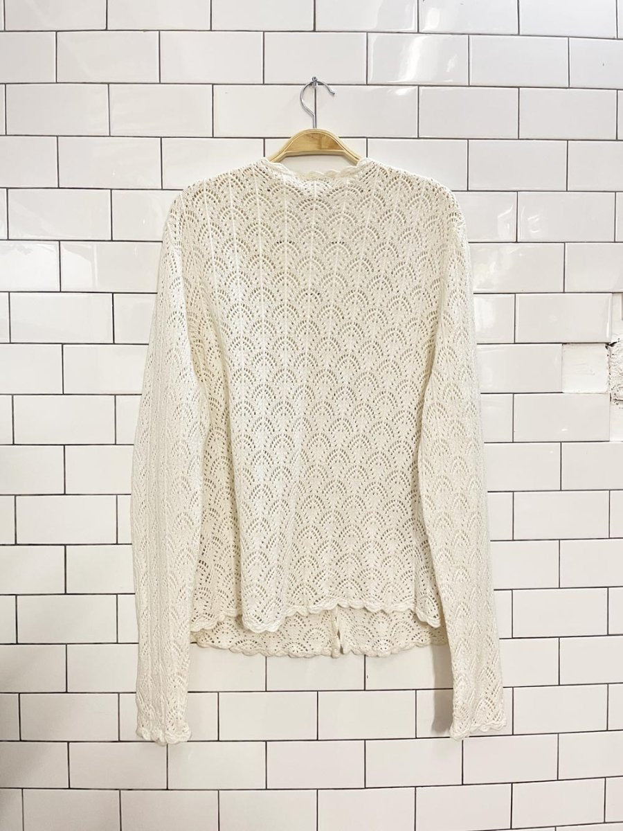 vintage 00s NR crochet knit cardigan top - good market thrift store