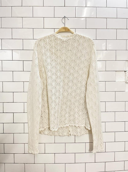vintage 00s NR crochet knit cardigan top - good market thrift store