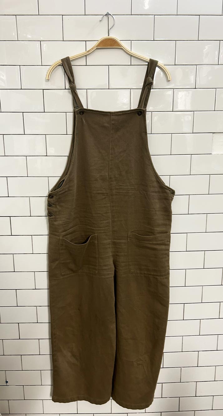 zara minimal wide leg baggy overalls - good market thrift store