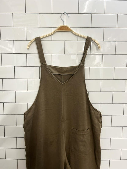 zara minimal wide leg baggy overalls - good market thrift store