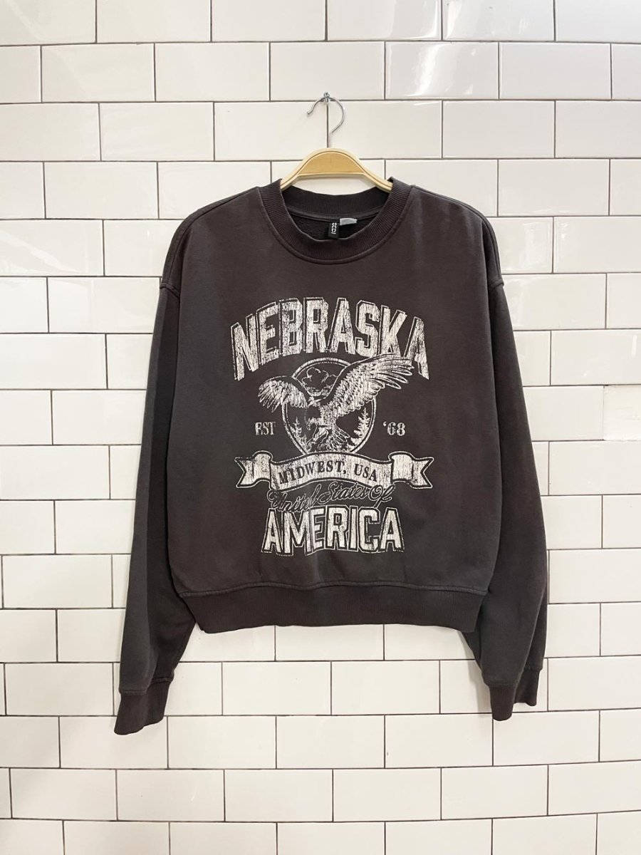 h&m nebraska eagle graphic sweatshirt - good market thrift store