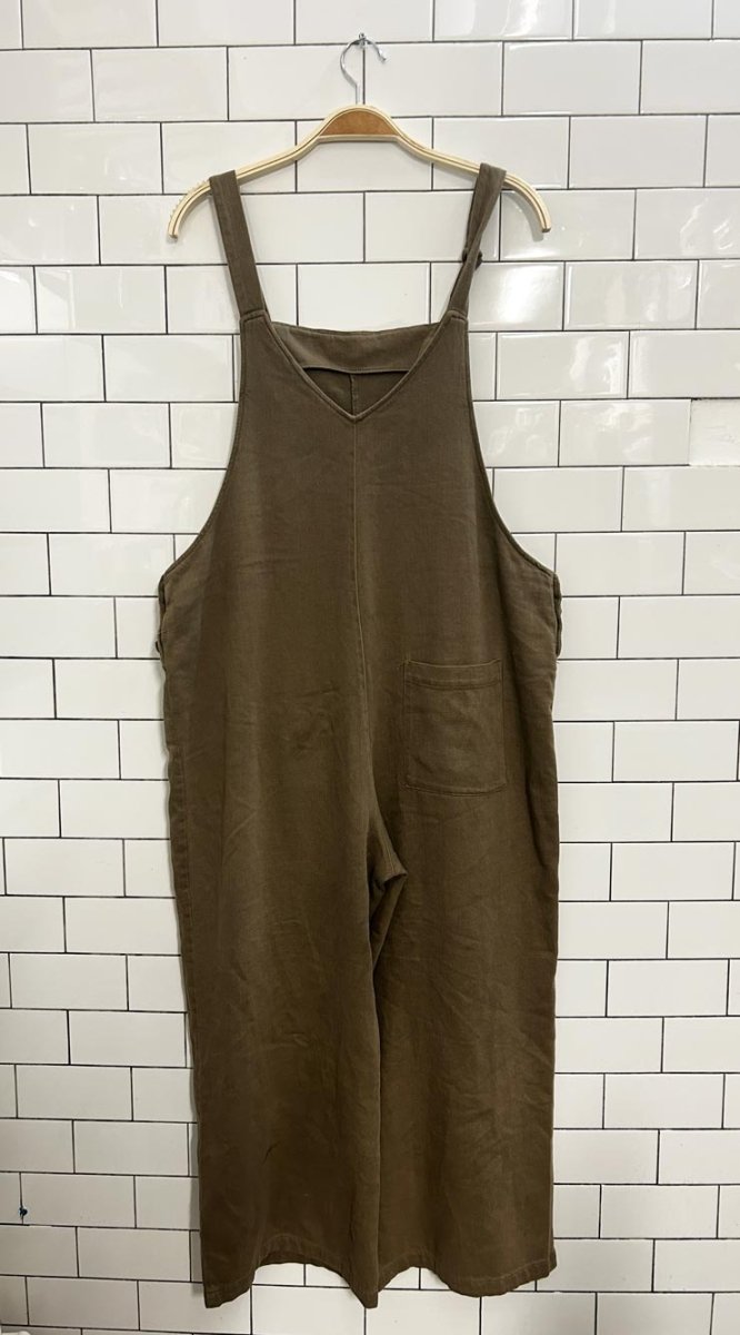 zara minimal wide leg baggy overalls - good market thrift store