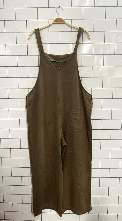 zara minimal wide leg baggy overalls - good market thrift store