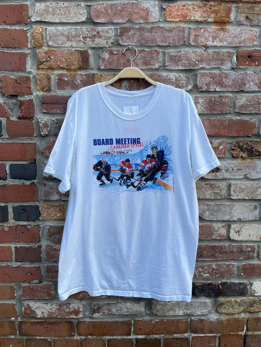 vintage canadian board meeting hockey tee