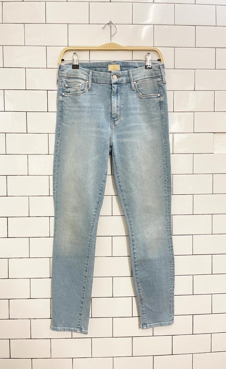 mother the looker crop light wash jeans - good market thrift store
