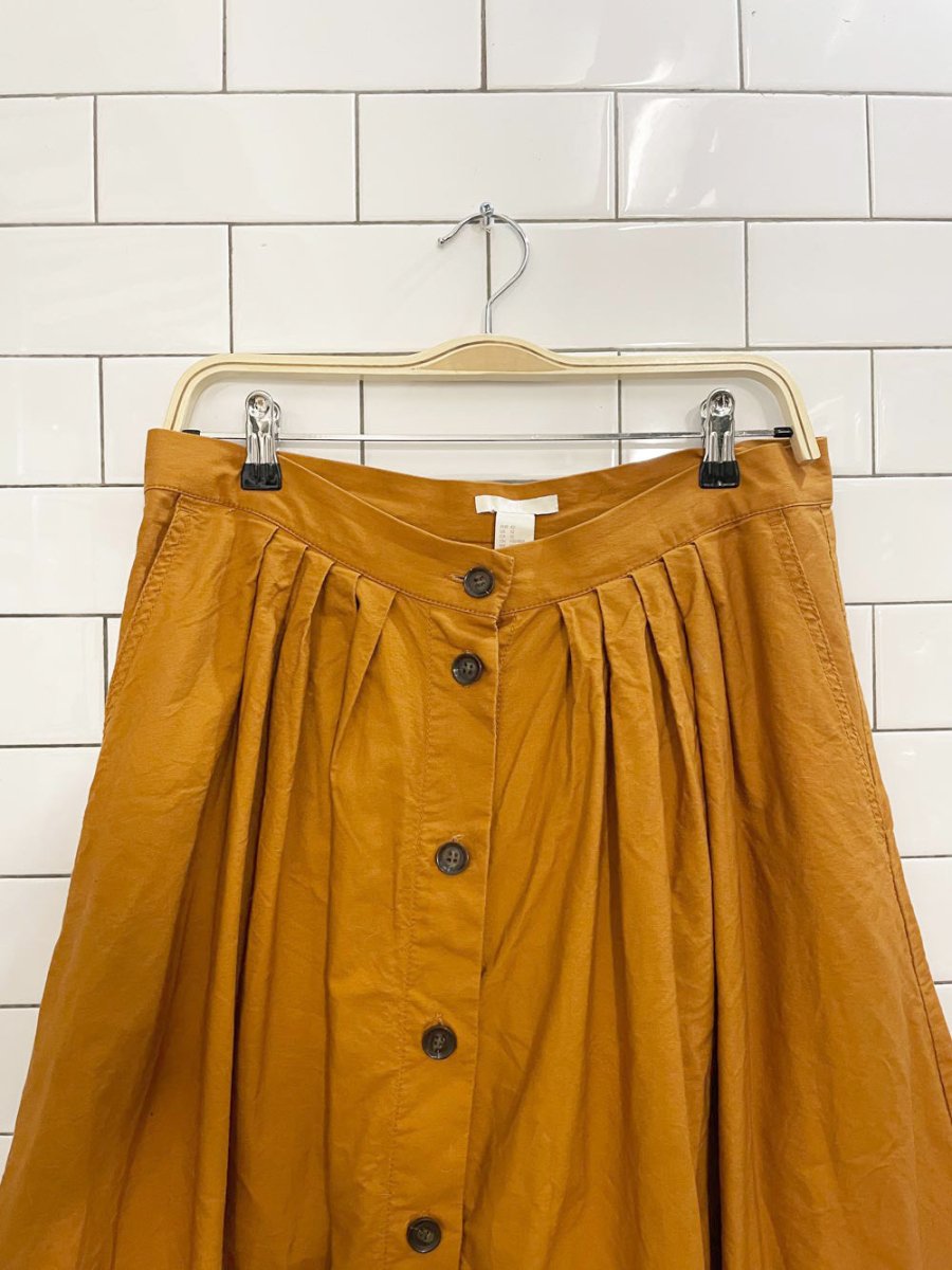 h&m goldenrod full button midi skirt - good market thrift store