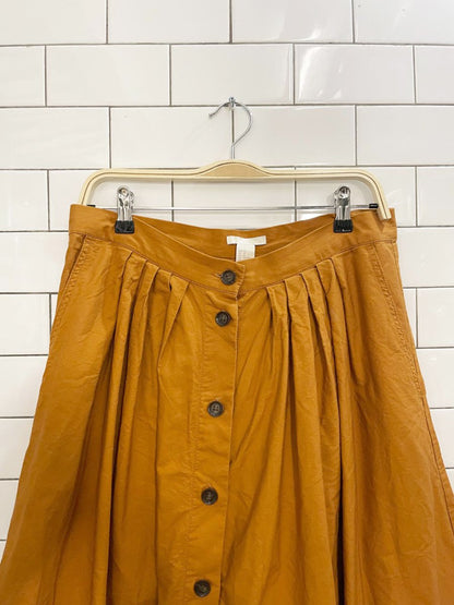 h&m goldenrod full button midi skirt - good market thrift store