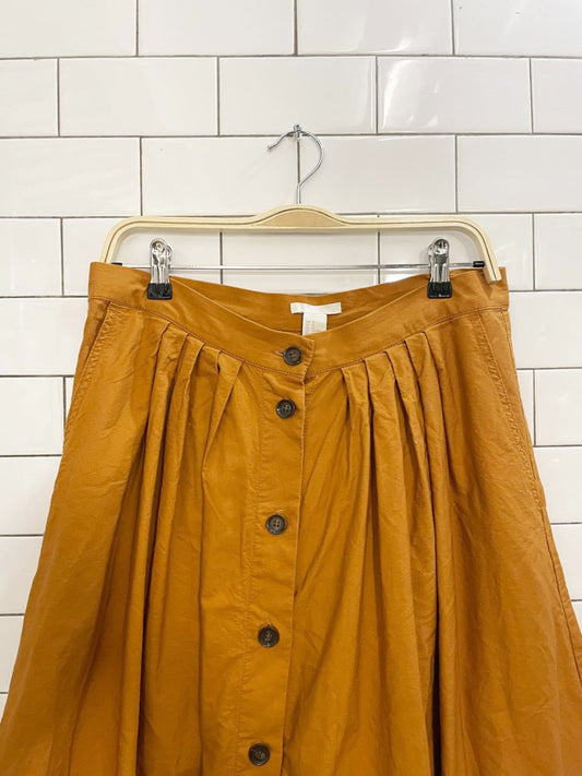 h&m goldenrod full button midi skirt - good market thrift store