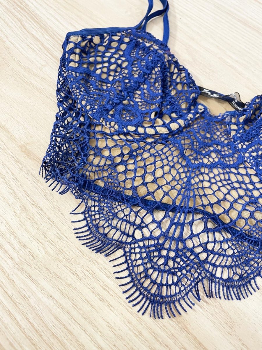 for love & lemons bat your lashes lace bra - good market thrift store