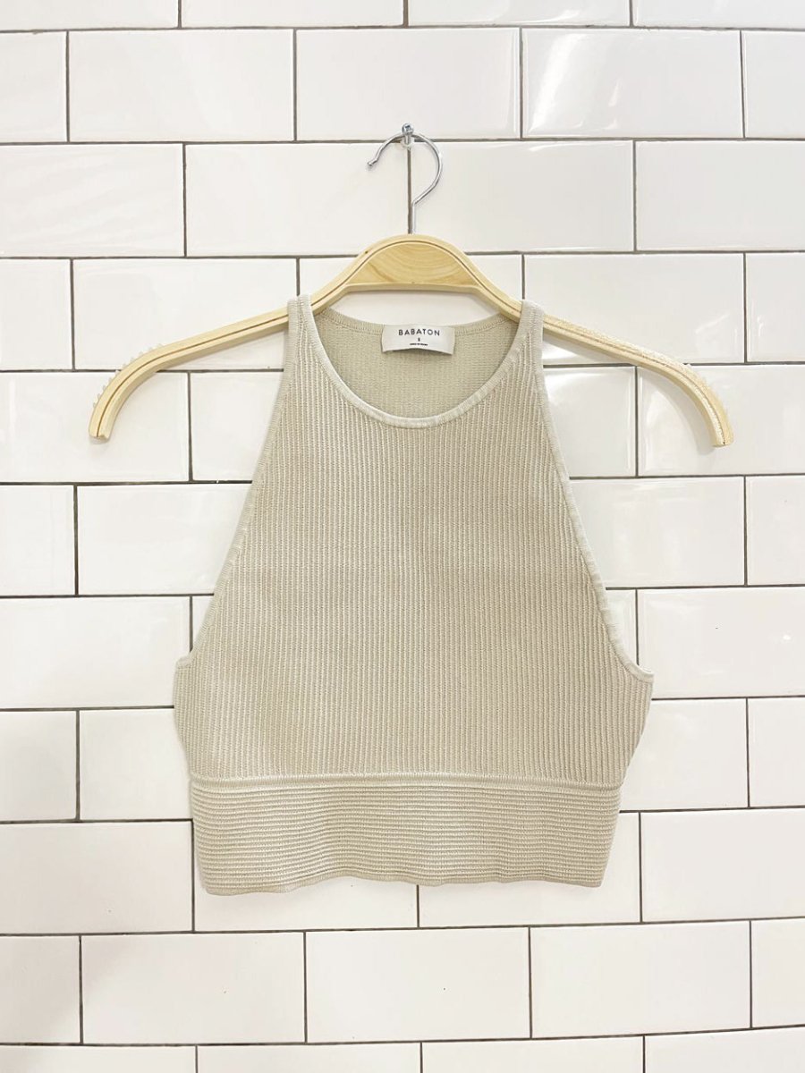 babaton sculpt high neck crop tank - good market thrift store
