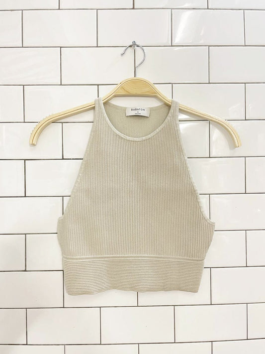 babaton sculpt high neck crop tank - good market thrift store