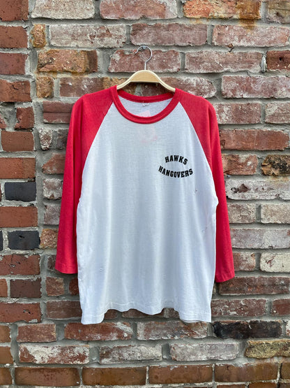 vintage hawks hangovers distressed baseball tee