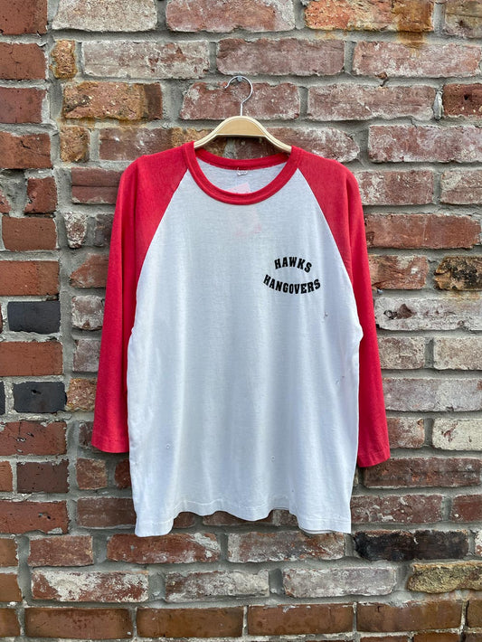 vintage hawks hangovers distressed baseball tee