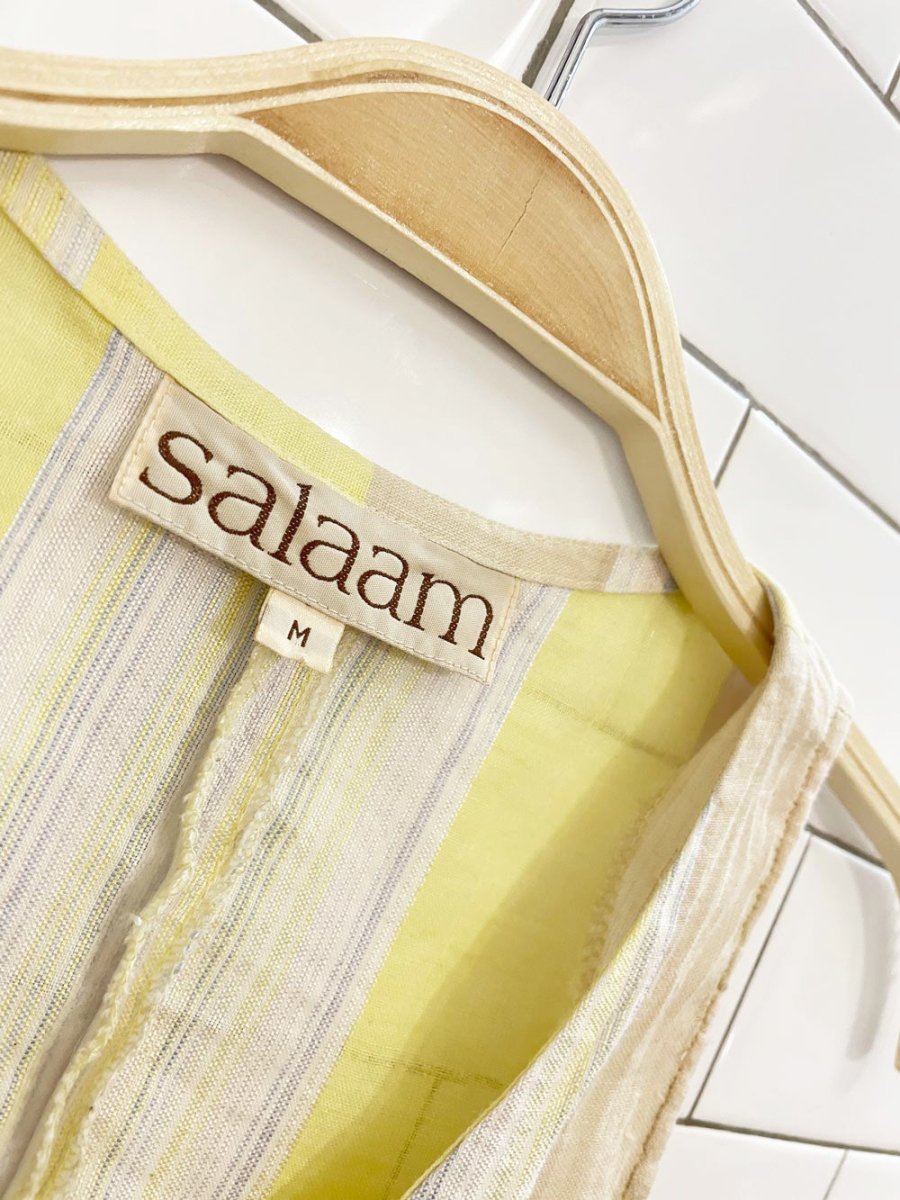 salaam linen stripe minimal vest top - good market thrift store