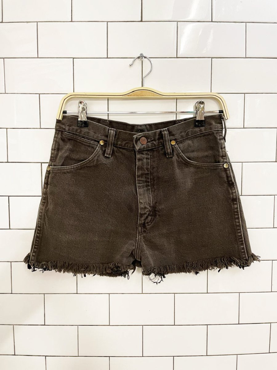 vintage wrangler high rise cut of denim shorts - good market thrift store