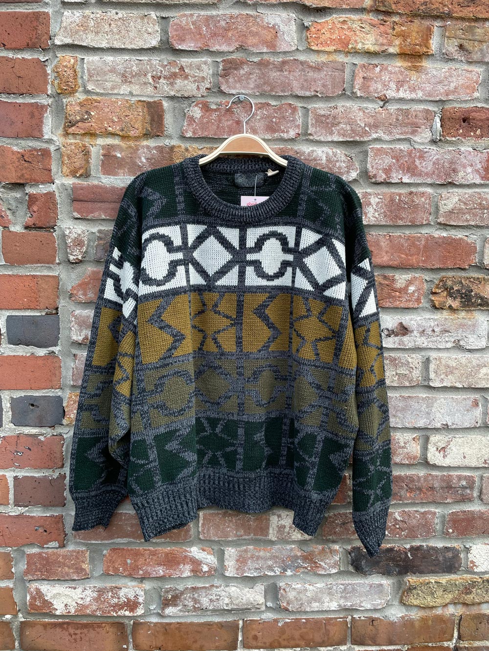 vintage 80s geoffrey hayes knit grandpa sweater