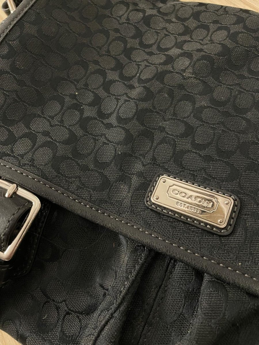 coach signature canvas saddle messenger bag - good market thrift store
