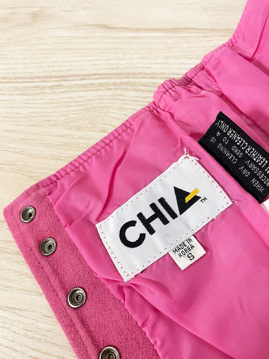 vintage chia pink suede bustier top - good market thrift store