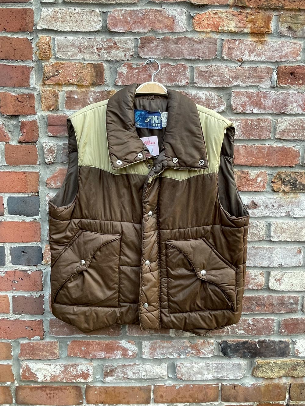 vintage 70s rice ski puffer vest