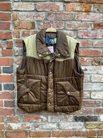 vintage 70s rice ski puffer vest