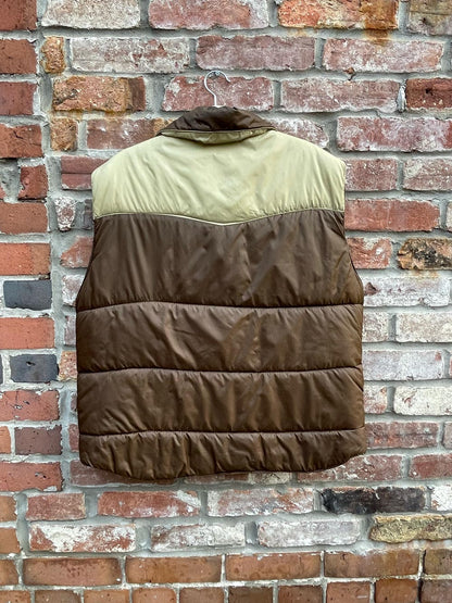vintage 70s rice ski puffer vest