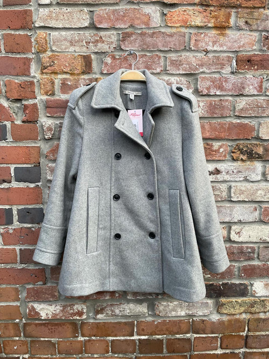 zara grey double breasted car coat