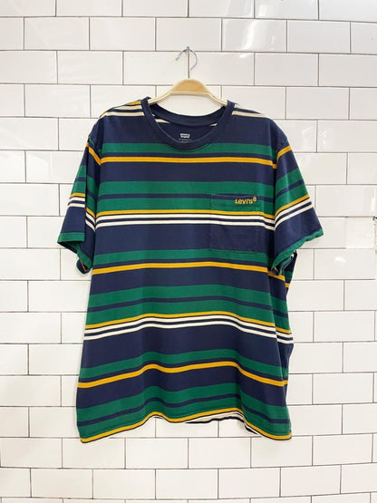 levis relaxed fit striped pocket tee - good market thrift store