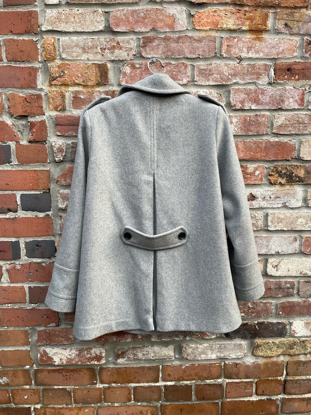 zara grey double breasted car coat