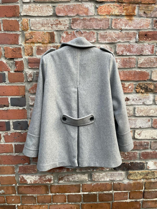 zara grey double breasted car coat