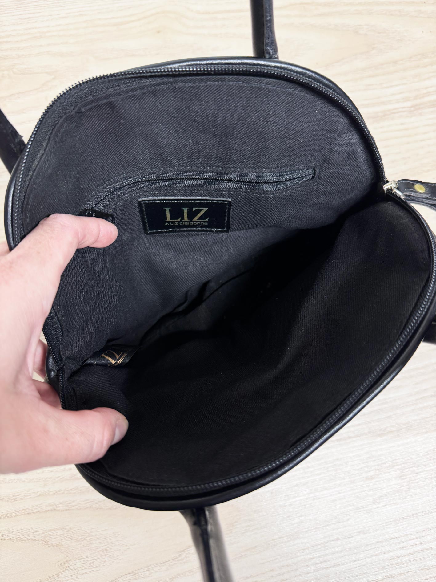 vintage 90s liz claiborne leather monogram handbag
