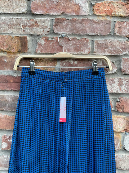 vintage houndstooth pleated chiffon midi skirt