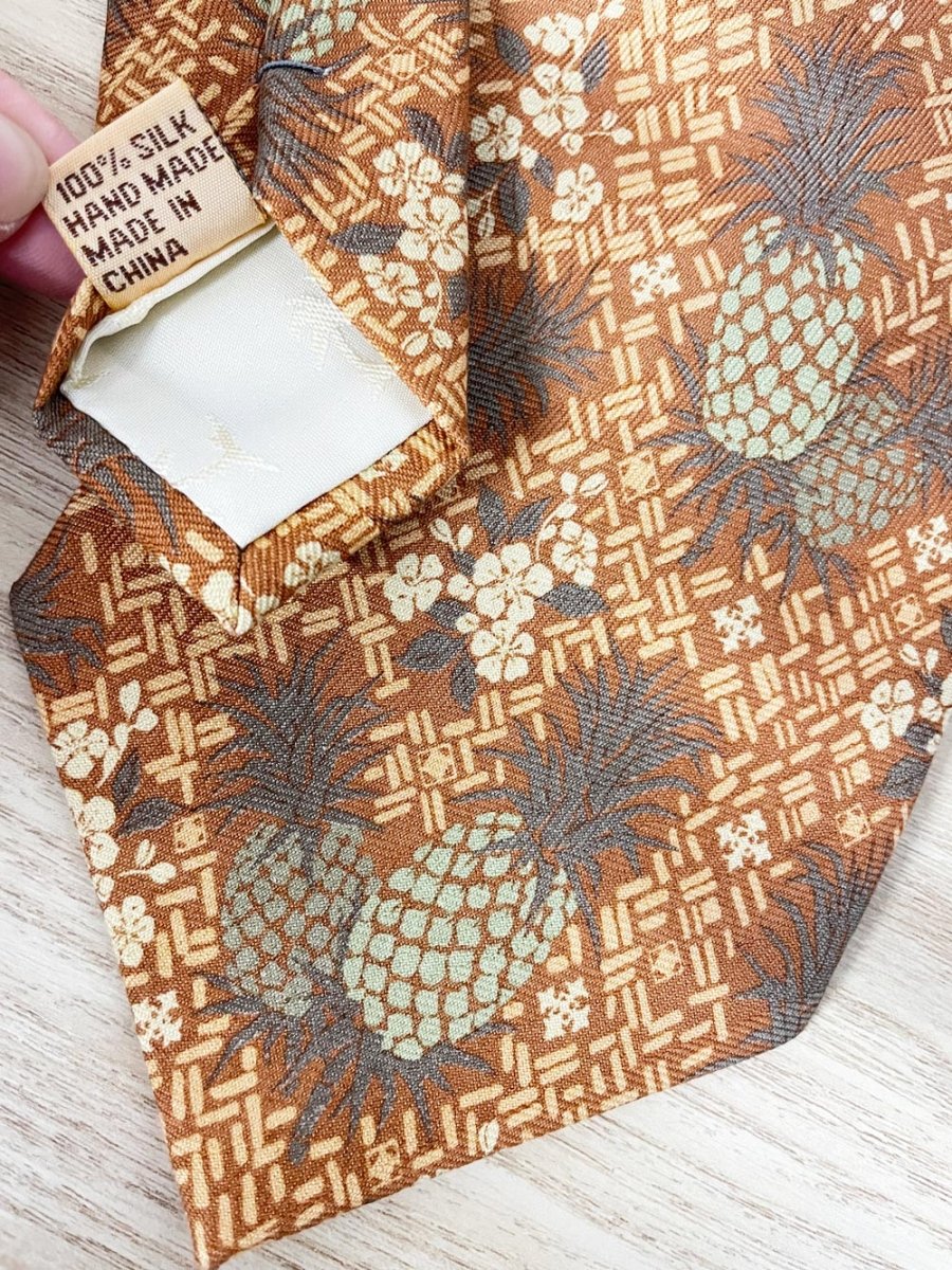 nwt tommy bahama handmade silk pineapple tie - good market thrift store