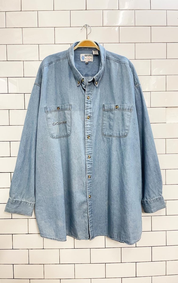 vintage oxford doge challenger denim shirt - good market thrift store